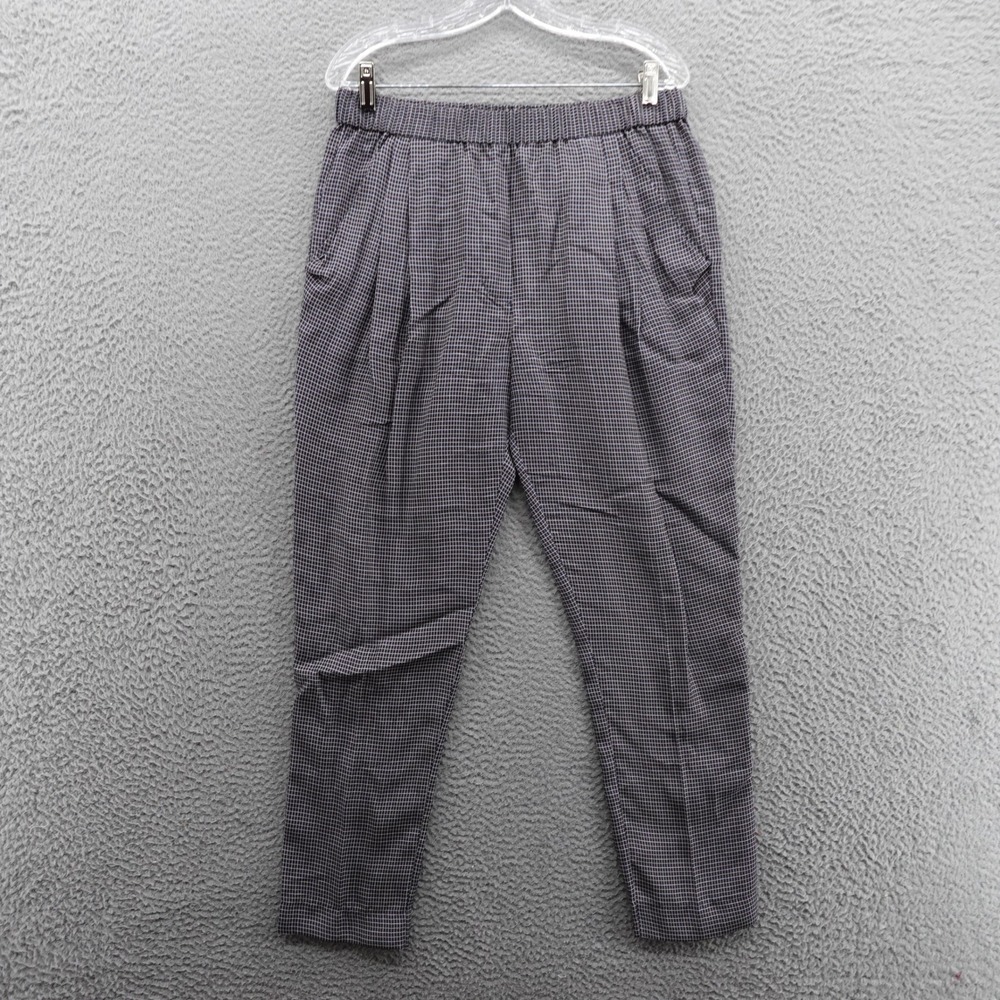 3.1 Phillip Lim Pleated Trouser Pants Size 6 Navy Blue Plaid Womens Tapered‎